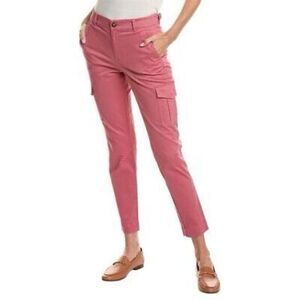 Brooks Brothers Womens Soft Pink Flat Front High-Rise Cropped Cargo Pants Size 2